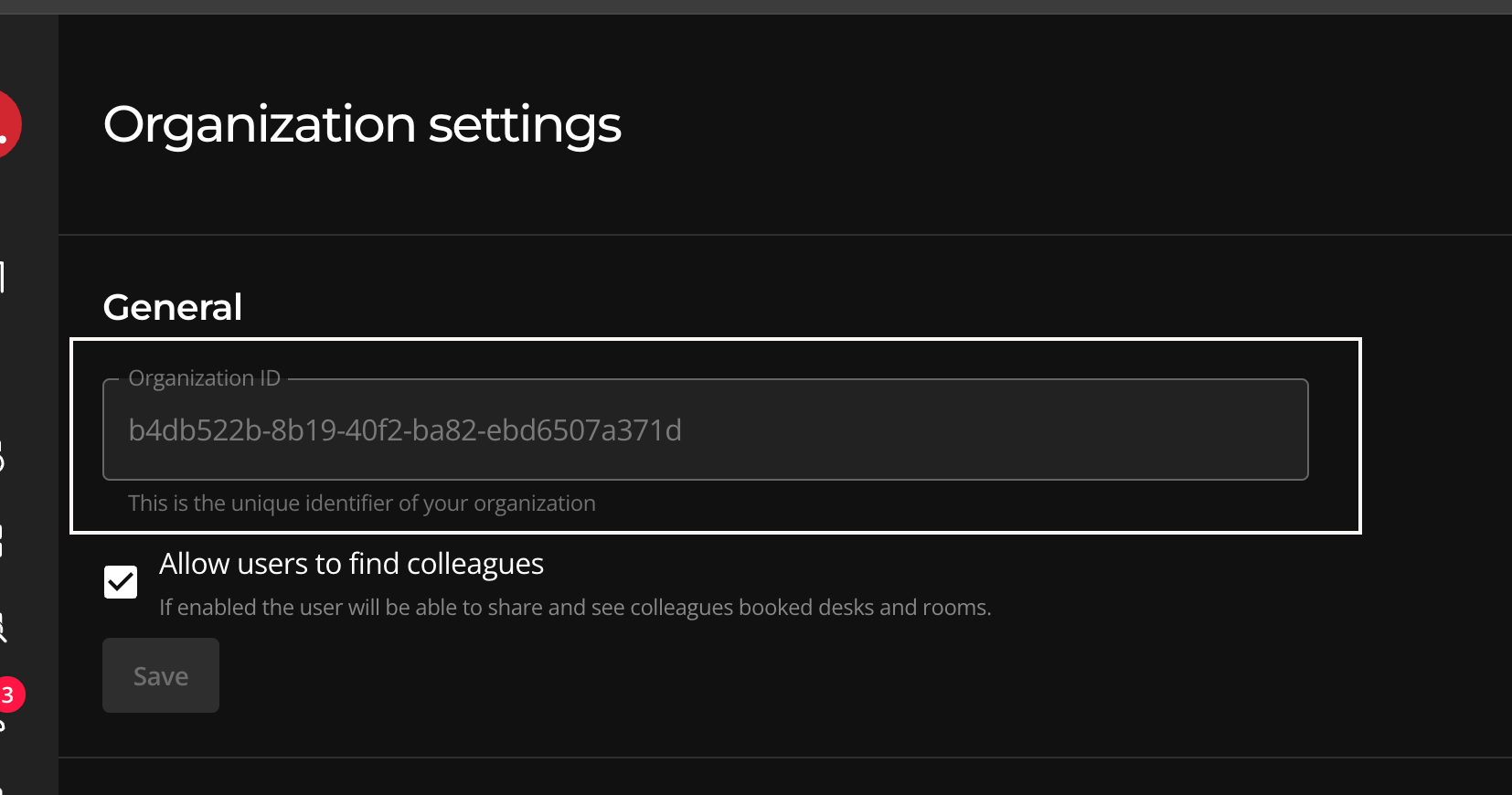 Biamp Organization settings